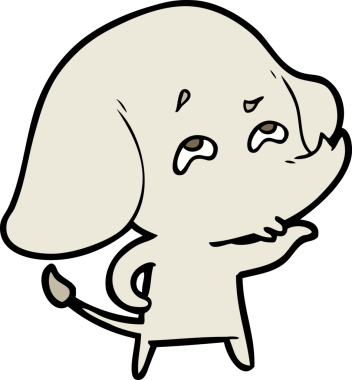 Bir insan tarafından çizilmiş karikatür fili