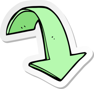 Bir insan tarafından çizilmiş okları gösteren karikatür çıkartması.