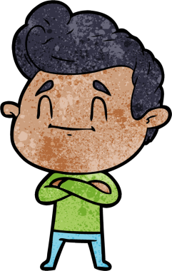 Bir insan tarafından çizilmiş mutlu çizgi film adamı.