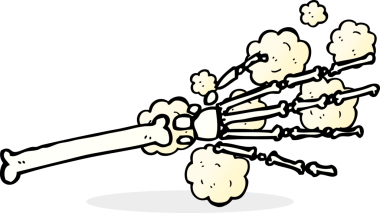 Bir insan tarafından çizilmiş bir iskelet el.