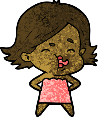 Bir insan tarafından çizilen karikatür kızı.