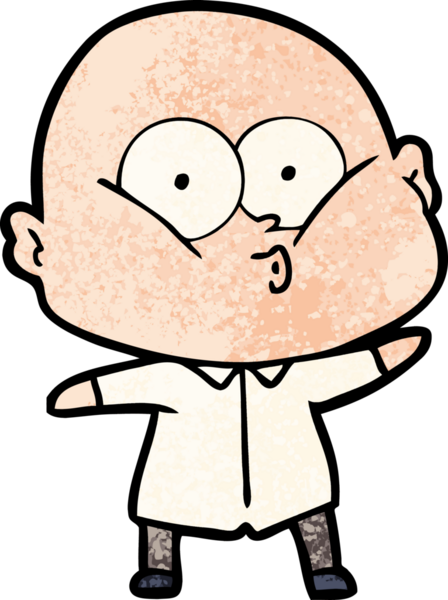 Bir insan tarafından çizilmiş kel bir adam.