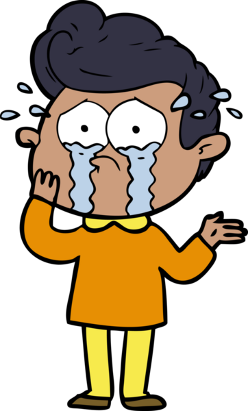 Bir insan tarafından çizilmiş endişeli, ağlayan bir adam.