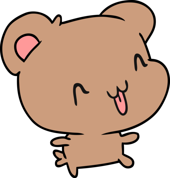 Bir insan tarafından çizilmiş güzel, mutlu bir ayı.