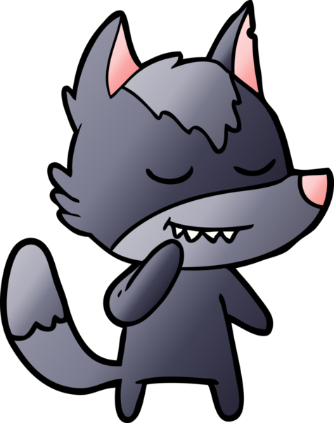 Bir insan tarafından çizilmiş dost canlısı bir kurt.