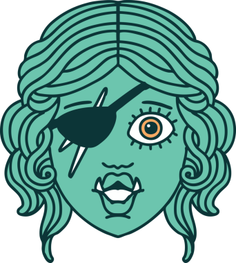 Retro Dövme Biçimli Ork karakteri bir insan tarafından çizilmiş