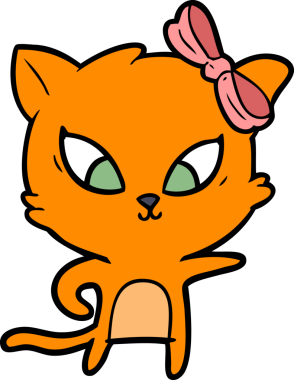 Bir insan tarafından çizilmiş çizgi film kedisi.