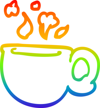 gökkuşağı gradyan çizgi çizimi bir insan tarafından çizilmiş buhar kabı