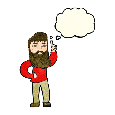 Bir insan tarafından çizilmiş düşünce baloncuğu fikri olan çizgi film adamı.