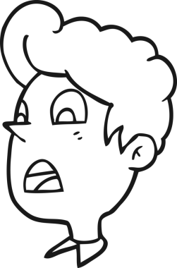 Bir insan tarafından çizilmiş siyah beyaz bir karikatür.