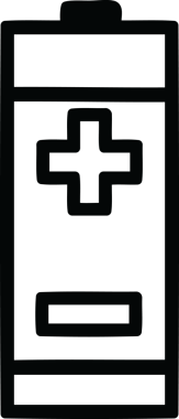 bir insan tarafından çizilmiş pil simgesi