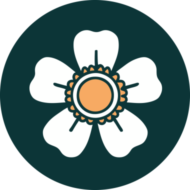 Bir insan tarafından çizilmiş bir çiçeğin ikonik dövme şekli