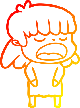 Bir insan tarafından yüksek sesle çizilmiş bir çizgi film kadını çizimi.