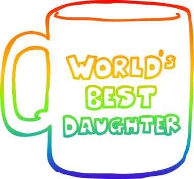 Dünyanın en iyi kızının çizdiği gökkuşağı gradyanı bir insan tarafından çizilmiş.