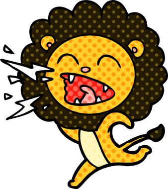 Bir insan tarafından çizilmiş koşu aslanı.