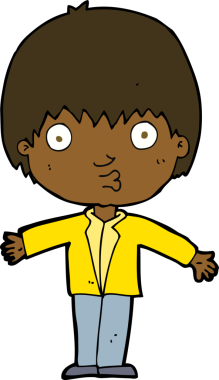 çizgi film bir insan tarafından çizilmiş hayret verici çocuk.