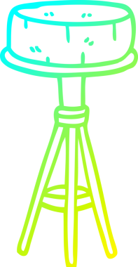 Bir insan tarafından çizilen kahvaltı taburesinin soğuk gradyan çizgisi.