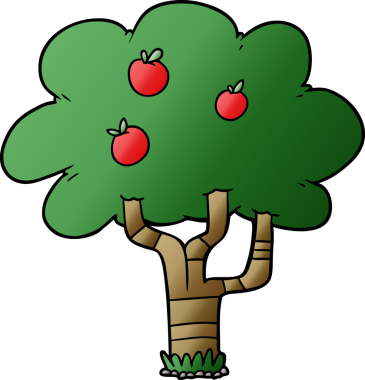bir insan tarafından çizilmiş elma ağacı.
