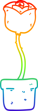 gökkuşağı gradyan çizimi bir insan tarafından çizilmiş bir karikatür çiçeği