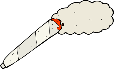 bir insan tarafından çizilmiş marihuana sigarası.