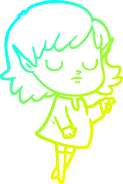 Bir insan tarafından çizilmiş soğuk gradyan çizgi çizimi.