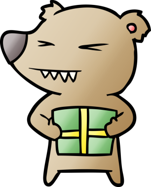 Bir insan tarafından çizilmiş kızgın ayı çizgi filmi.