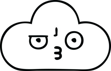 Bir insan tarafından çizilmiş bir fırtına bulutu çizimi