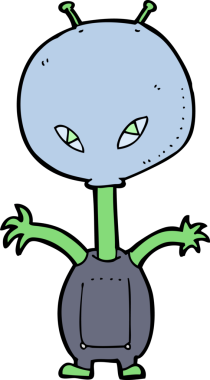 Bir insan tarafından çizilmiş uzaylı çizgi filmi.