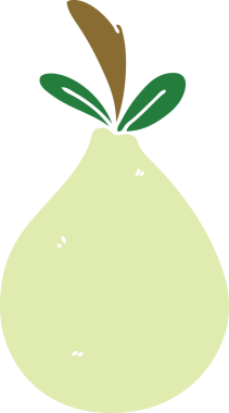 Bir insan tarafından çizilmiş tuhaf bir armut.