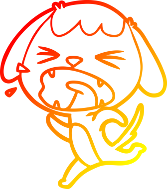 Bir insan tarafından çizilmiş şirin bir köpeğin sıcak çizgi çizimi.