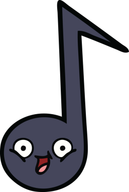 Bir insan tarafından çizilmiş güzel bir nota karikatürü.