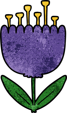 Bir insan tarafından çizilmiş karikatür çiçeği