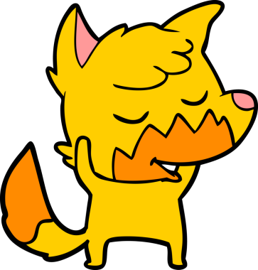 Bir insan tarafından çizilmiş tilki çizgi film karakteri