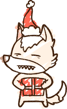 Bir insan tarafından çizilen Noel Köpeği Tebeşiri