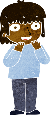 Bir insan tarafından çizilmiş heyecanlı bir çizgi film.