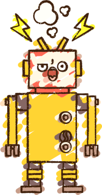 Bir insan tarafından çizilen robot tebeşiri.