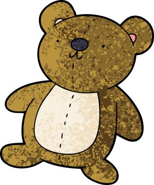 Bir insan tarafından çizilmiş oyuncak ayı.