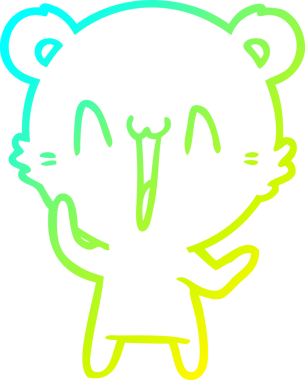 Bir insan tarafından çizilmiş gülen kutup ayısı karikatürü.