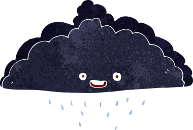 bir insan tarafından çizilmiş yağmur bulutu