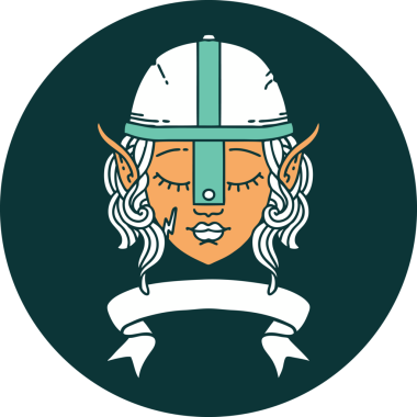 Bir insan tarafından çizilmiş afişi olan elf savaşçı karakteri simgesi.