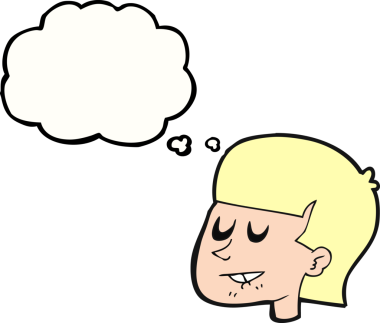 Bir insan tarafından çizilmiş dudak ısıran serbest çizim baloncuk adam.