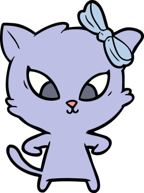 Bir insan tarafından çizilmiş çizgi film kedisi.