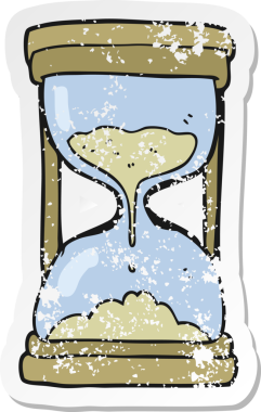 Bir insan tarafından çizilmiş karikatür zamanlayıcısının gerilimli yapıştırması.