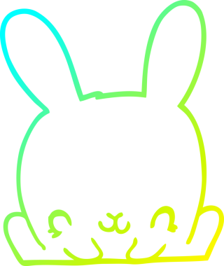 Bir insan tarafından çizilmiş bir çizgi film tavşanı çizimi