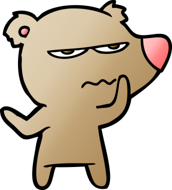 Bir insan tarafından çizilmiş kızgın ayı çizgi filmi.