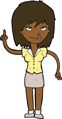 Bir insan tarafından çizilmiş bir fikri olan karikatür kadın.