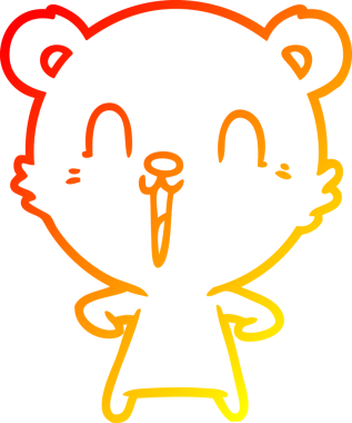 Bir insan tarafından çizilmiş mutlu bir kutup ayısının sıcak çizgi çizimi