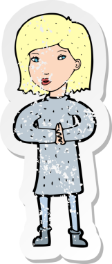 Bir insan tarafından çizilmiş sakin bir karikatürün gerilimli çıkartması.