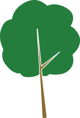 Bir insan tarafından çizilmiş tuhaf bir çizgi film ağacı.