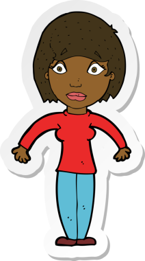 Bir insan tarafından çizilmiş bir karikatür çıkartması.